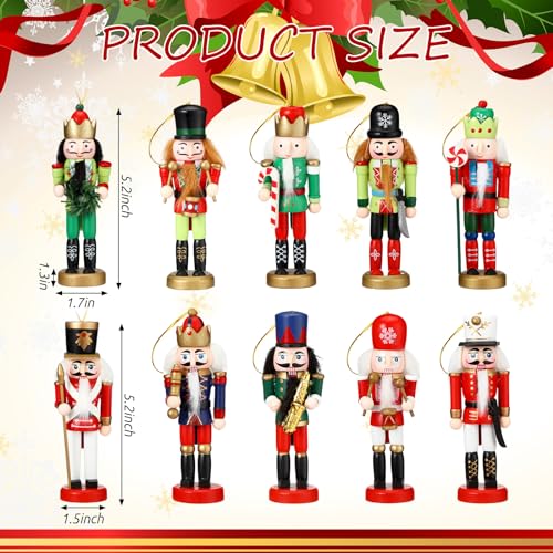 10 Pcs Wooden Nutcracker Ornaments Q1568