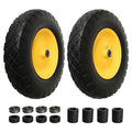4.80/4.00-8" Tire and Wheel Assembly Set, 5/8" or 3/4" Bore, 16" Solid Rubber Tires, 1 Pack P846986