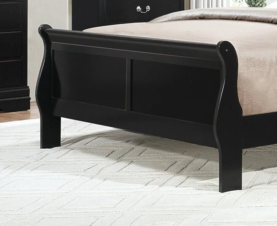Black Finish 3pc Queen Bed and Nightstands Bedroom Set G83866