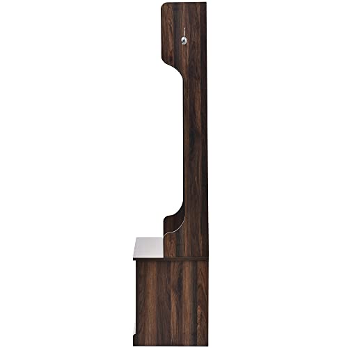 Hall Tree with Storage Bench, 6 Hooks, 3-in-1 Design T975566