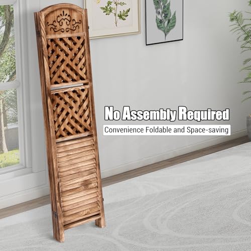 5.6FT Tall 6 Panel Shoji Screen Room Divider Folding Wooden Privacy Partition L681553