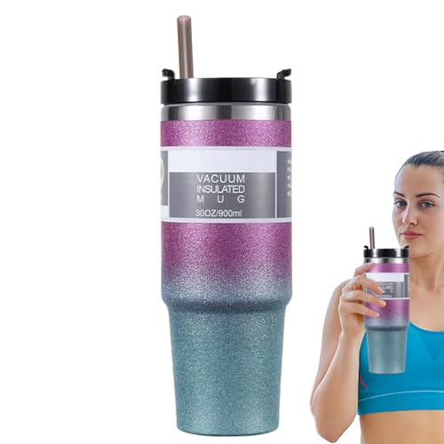Double Layer Stainless Steel Insulated Mug with Lid V429