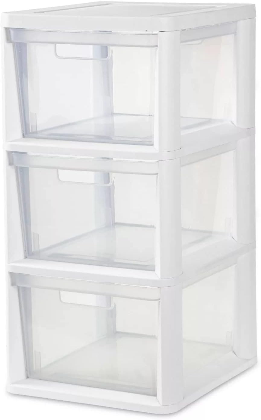 White 3-Drawer Tower J4464