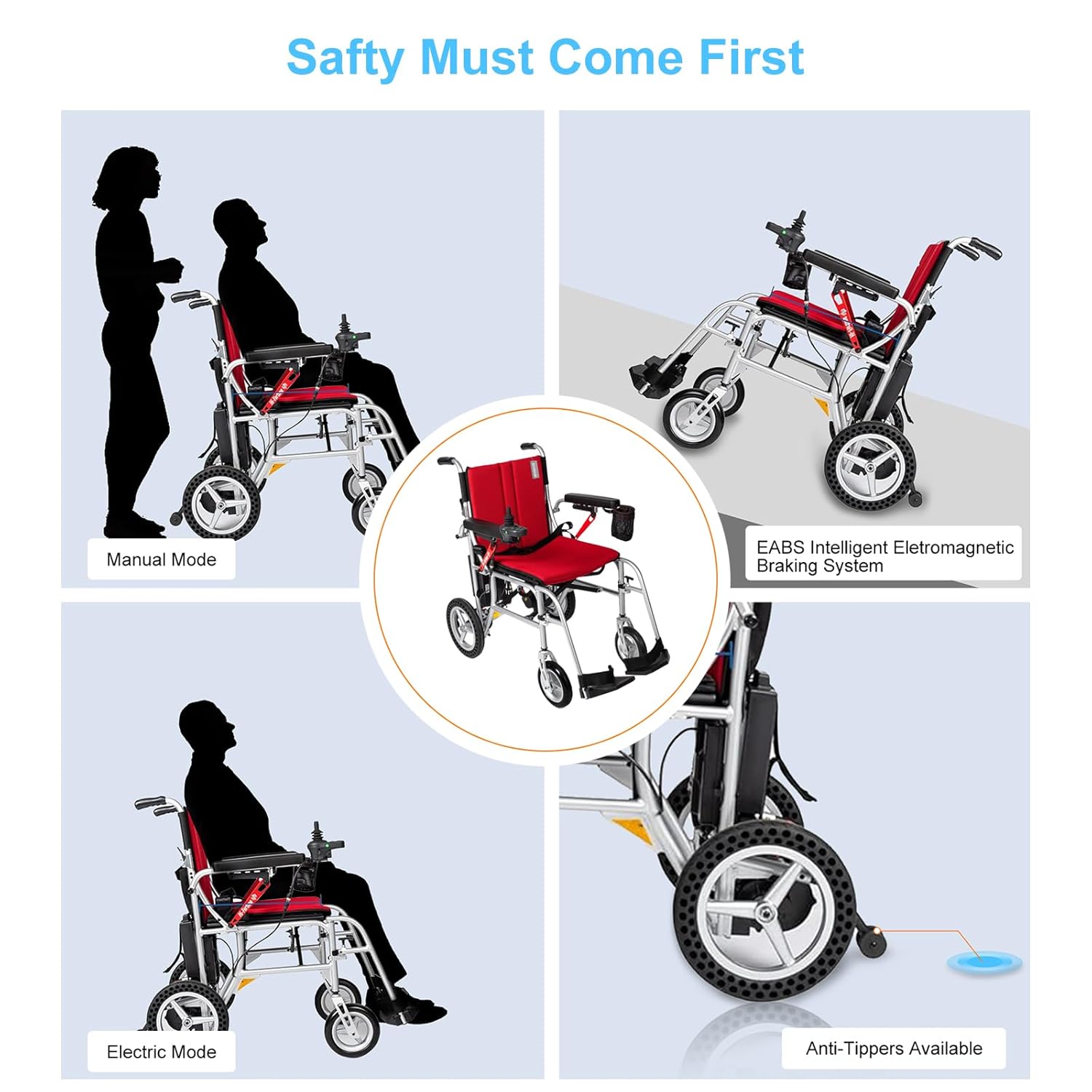 Lightweight Electric Wheelchair 35lbs Foldable Power Wheelchair Q94909