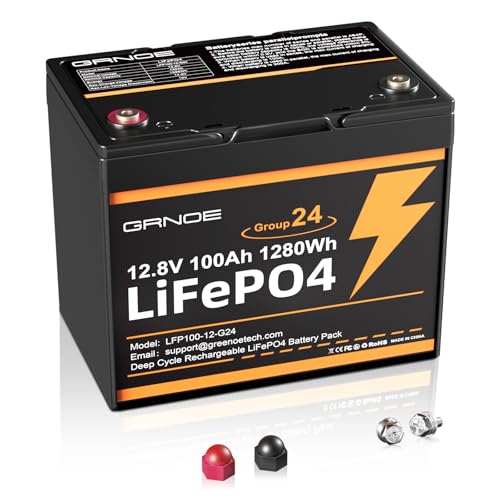 2-Pack 12V 100Ah LiFePO4 Automotive Batteries, 100A BMS Each, Group 24 L96460