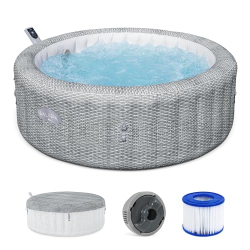 Large Round 7 Person Inflatable Hot Tub with Cover H33833