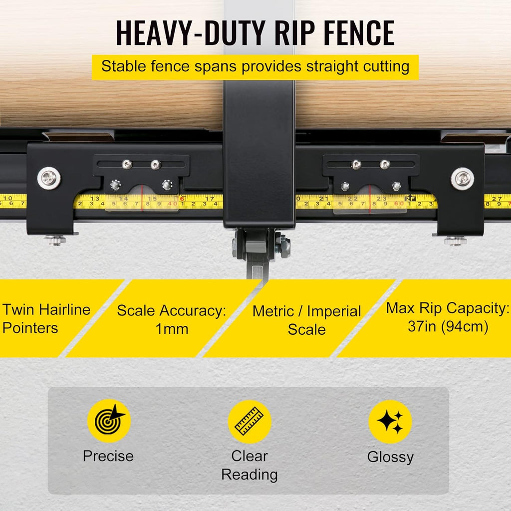 37×57 Table Saw Fence System with Front Guide Bar M93531