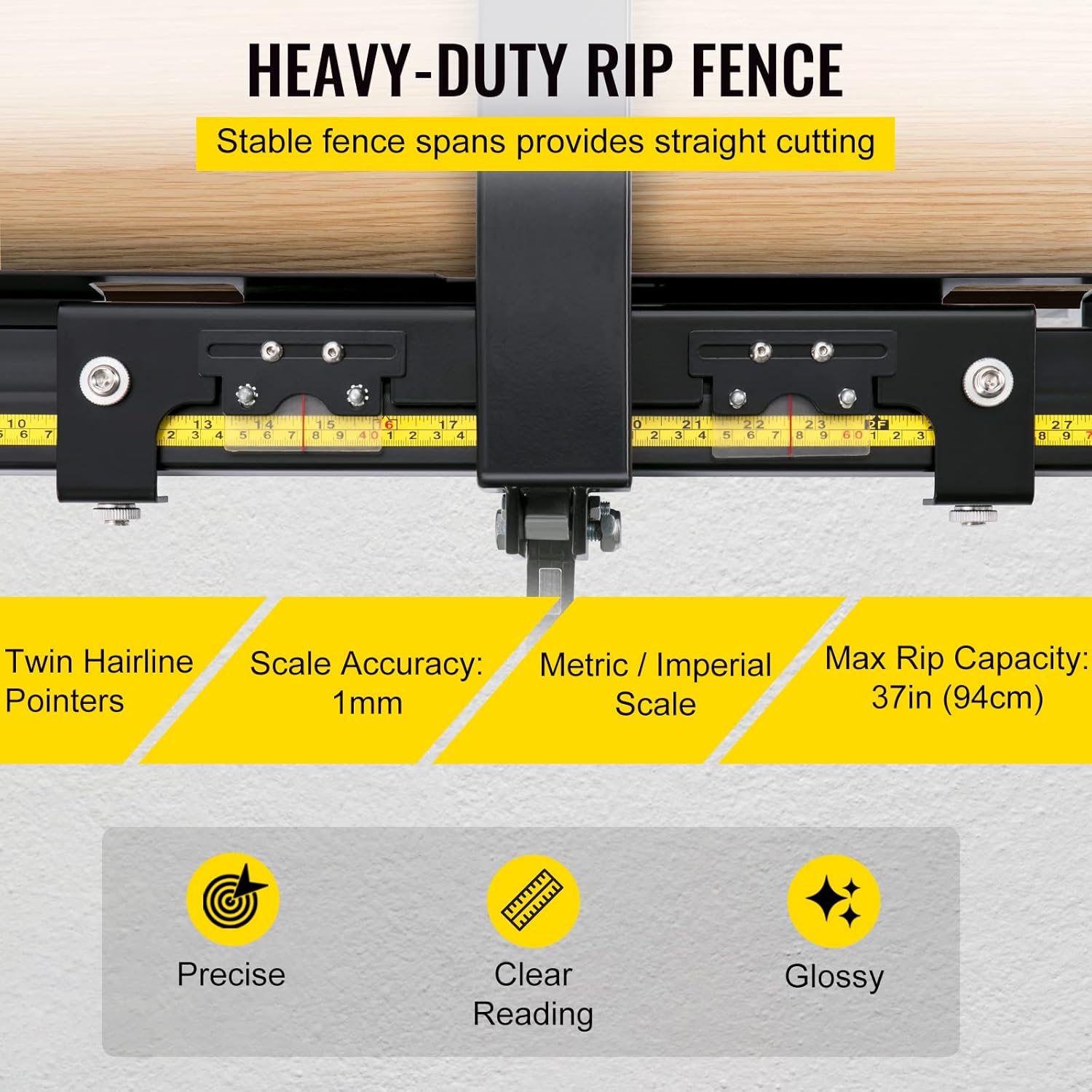 37×57 Table Saw Fence System with Front Guide Bar M93531