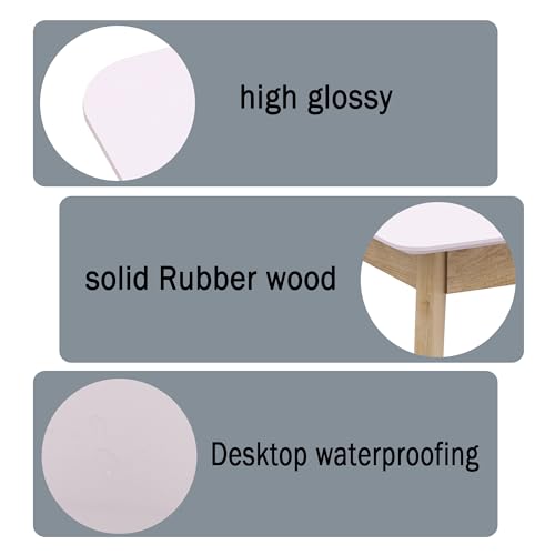 Pink Vanity Desk with Solid Rubber Wood Legs T587894