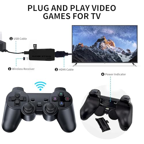 Wireless Retro Game Console with 64G F735144