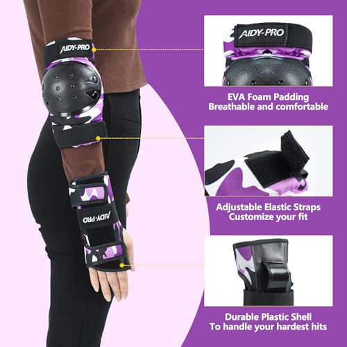 Blue Kids Knee Pads and Elbow Pads Protective Gear Set H8384