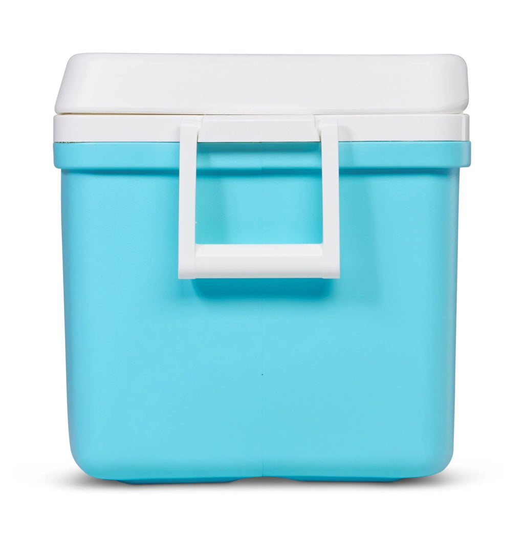 48 QT Hard-Sided Ice Chest Cooler, Aqua Blue and White R96175
