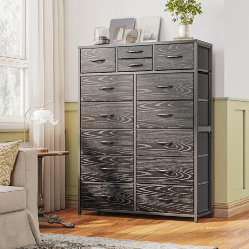 Pink 14 Drawer Fabric Dresser with Metal Frame J4267