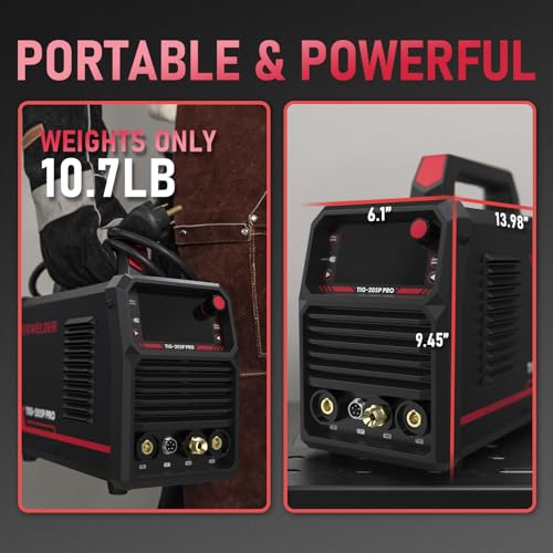 200A AC/DC Pulse TIG Welder with Large LED Display E4351