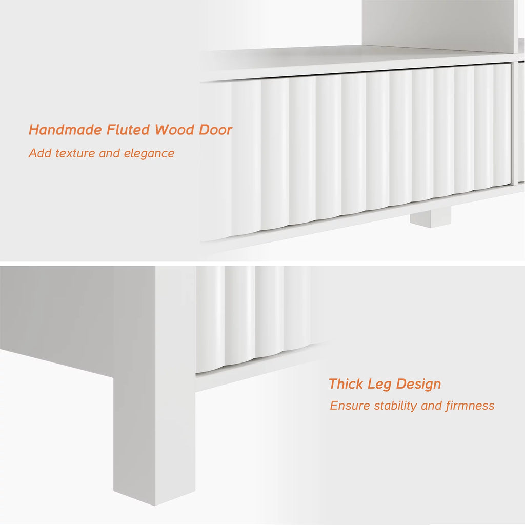 White 70 inch Electric Fireplace TV Stand P73578