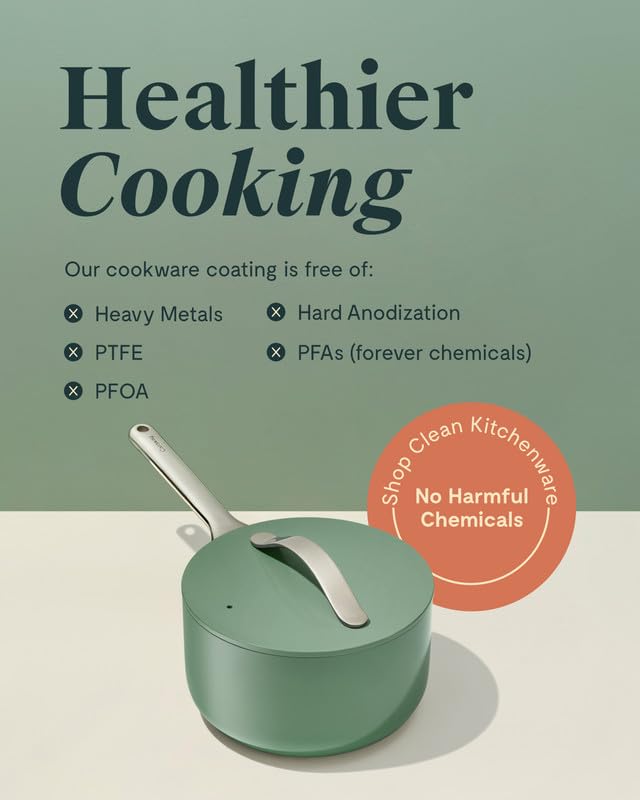 Nonstick Ceramic Sauce Pan with Lid (3 qt) - Perracotta N145
