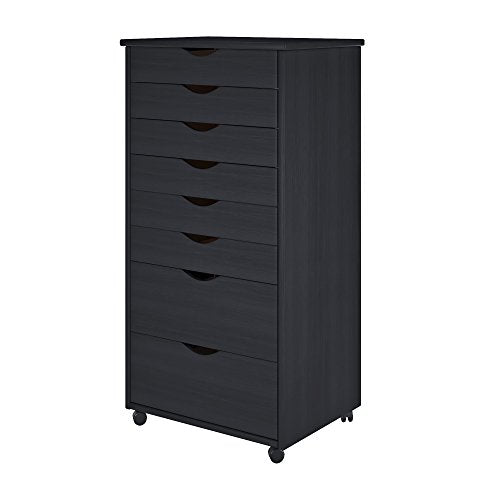 Solid Wood 6+2 Drawer Narrow Roll Cart U6603