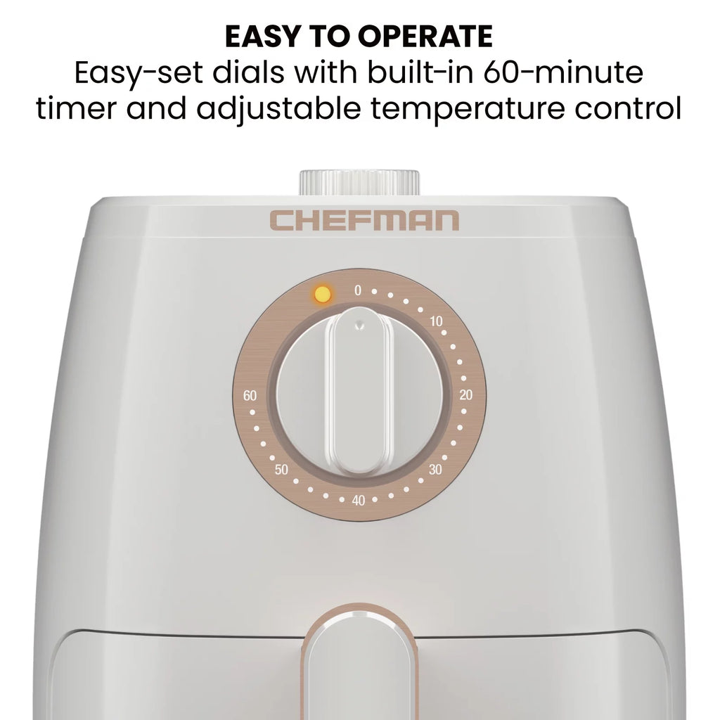 2 Qt White Air Fryer with Timer and Temperature Control B812