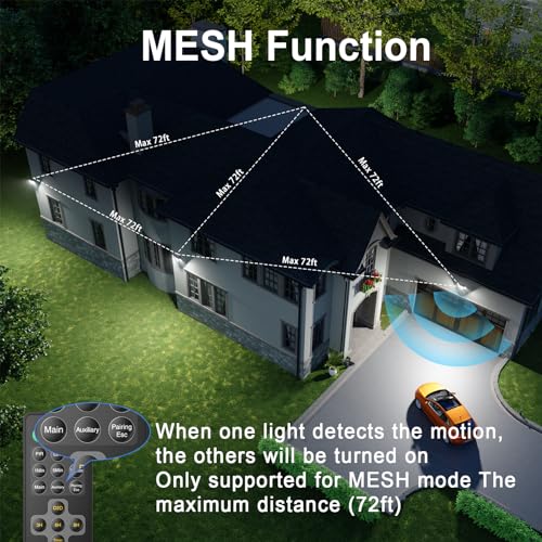 3 Heads 7500LM 6500K IP65 Motion Sensor Security Lights 2PCS O4498