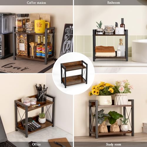 Grey 2 Tier Wooden Countertop Shelf T197184