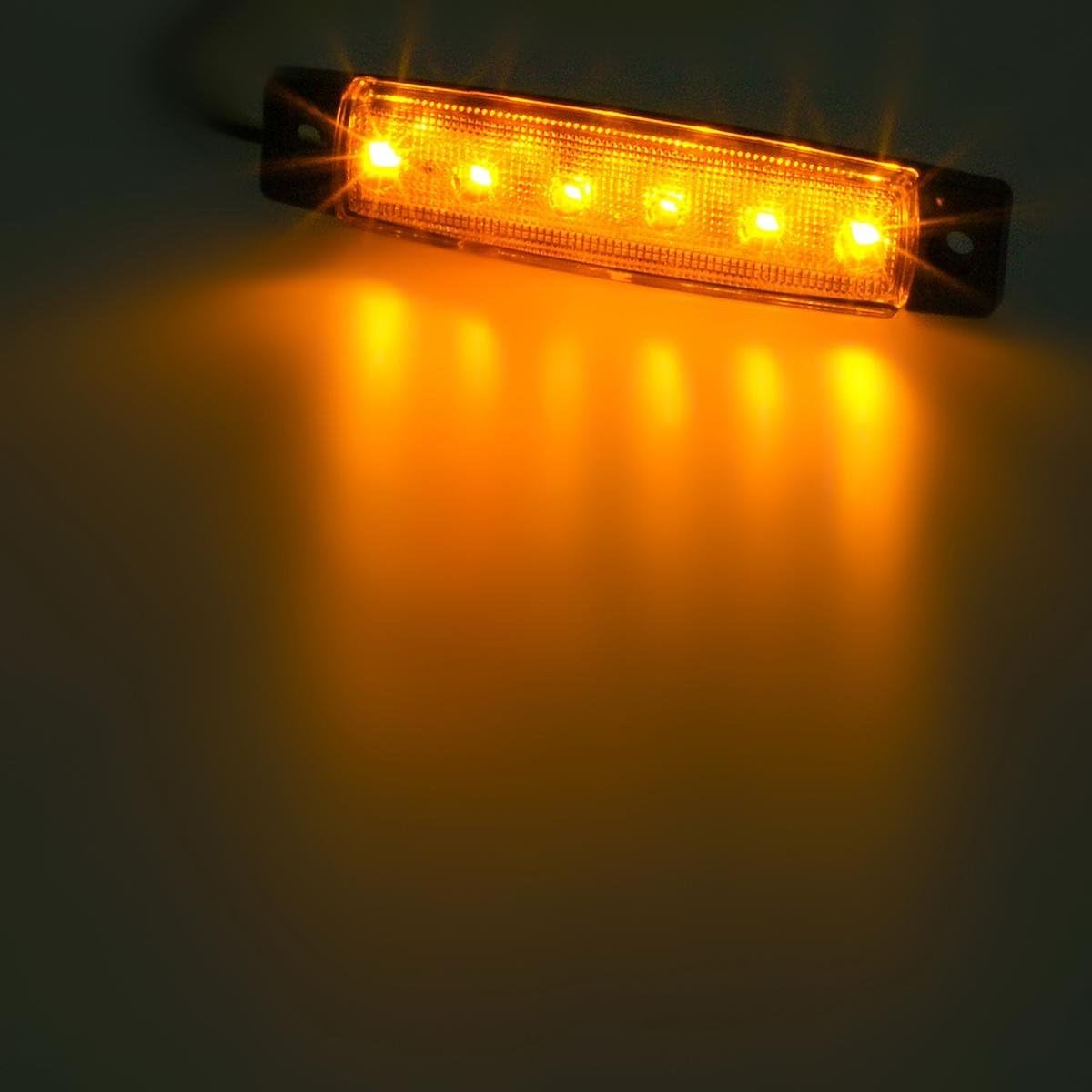 20Pcs 3.8" 6 LED Amber Clearance Lights L365