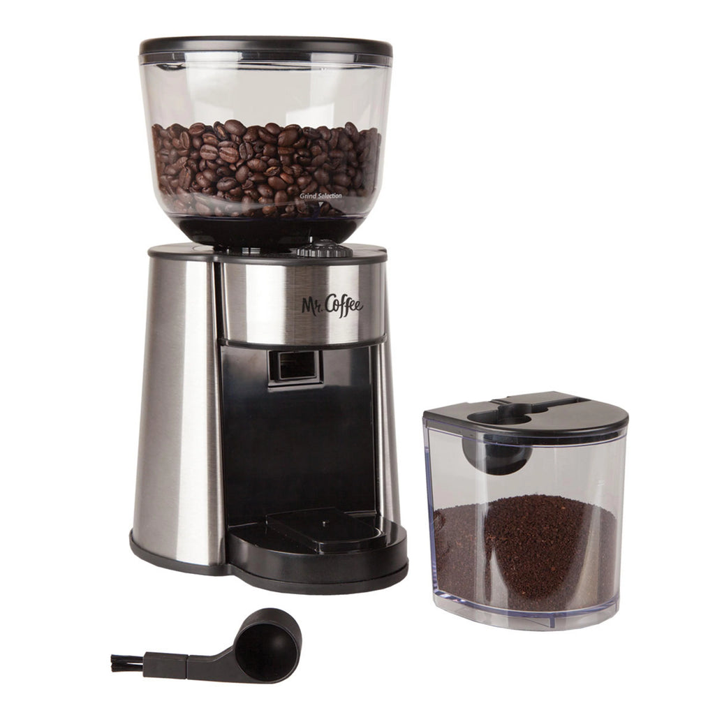 Silver Burr Mill Grinder with 18 Custom Grinds E130