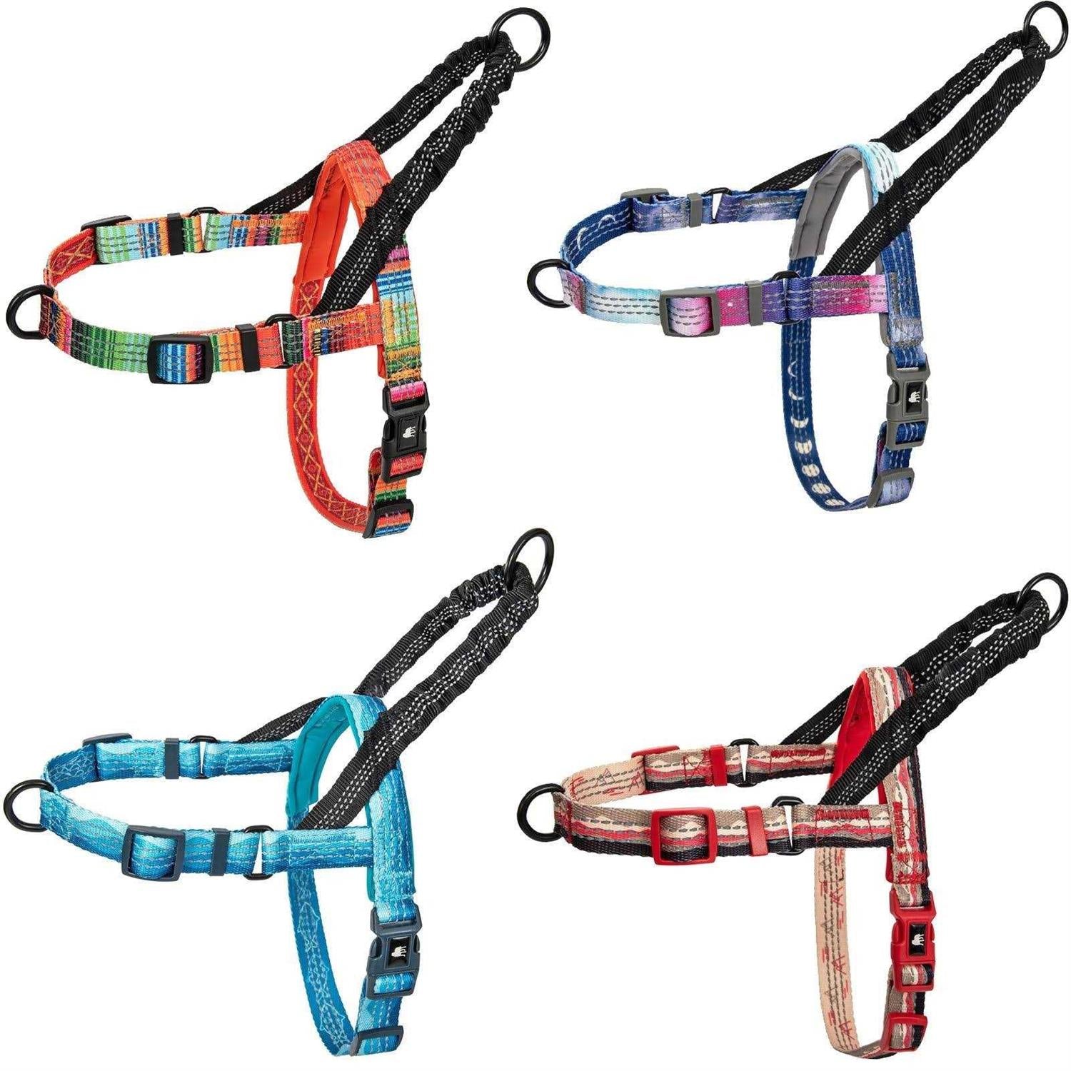 Pattern Reflective No Pull Dog Harness with Bungee Handle O9918
