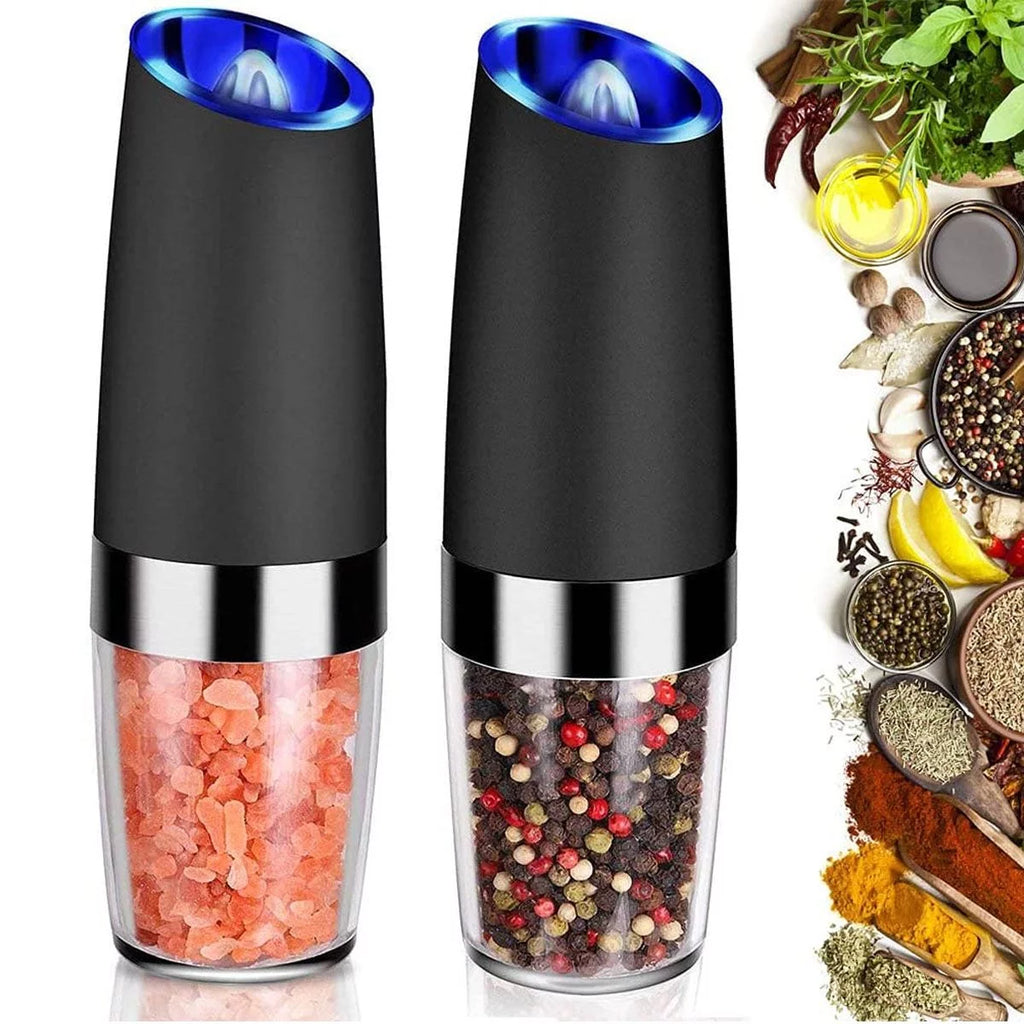 2 Pack Electric Salt and Pepper Grinder Set with Adjustable Coarseness D33947