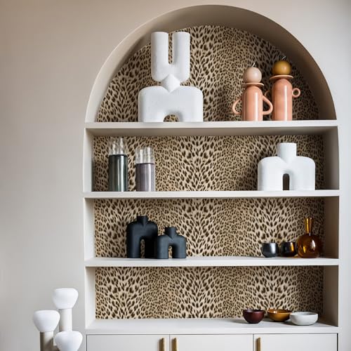 Gold Glitter Non-pasted 3D Embossed Leopard Print Wallpaper A388