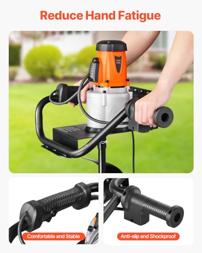 5.71 in 1500W 140 RPM Alloy Steel Earth Auger Drill Bit with Extension Rod Z544