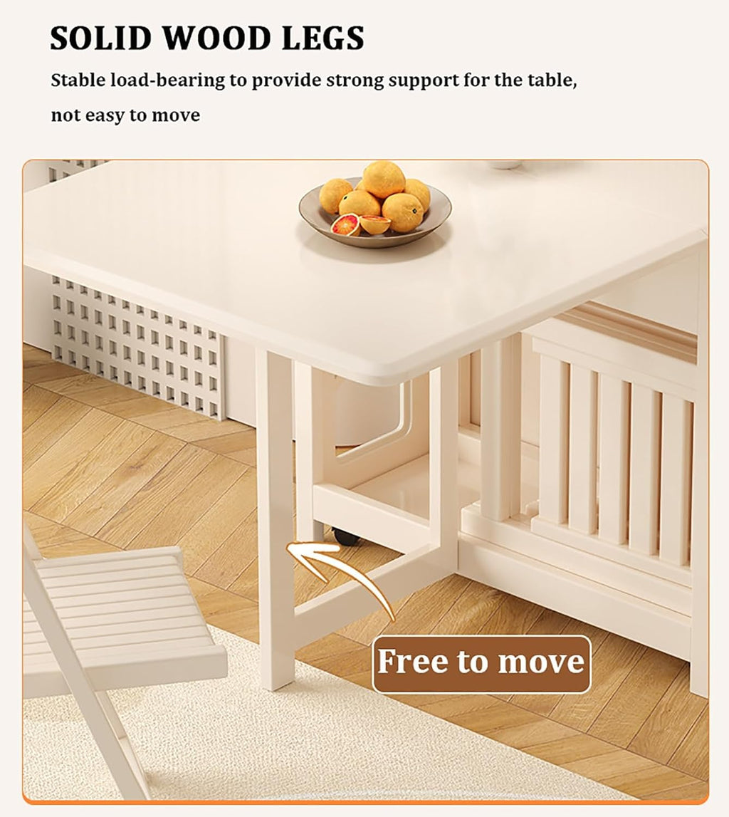 Folding Dining Table with 4 Chairs and 1 Storage Drawer X619732