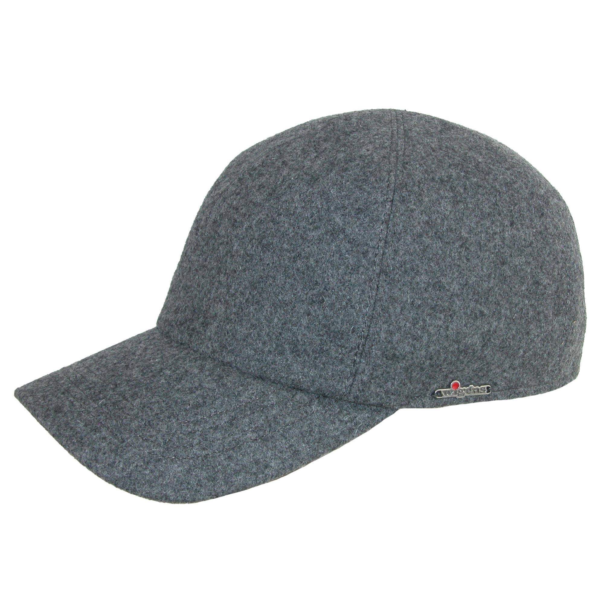 Grey Wool Baseball Cap with Earflaps Size 62 T69547
