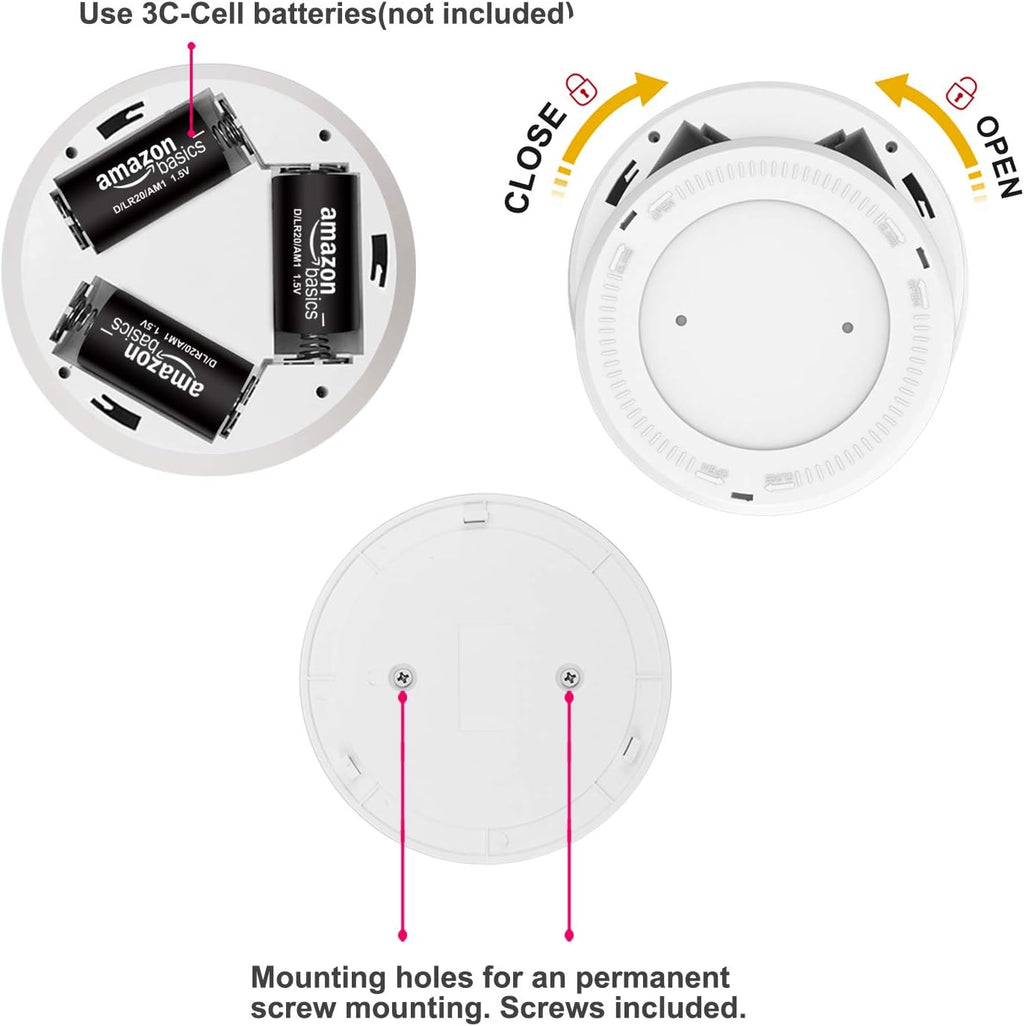 Motion Sensor Ceiling Light Cordless Battery Powered LED Warm White Light D905