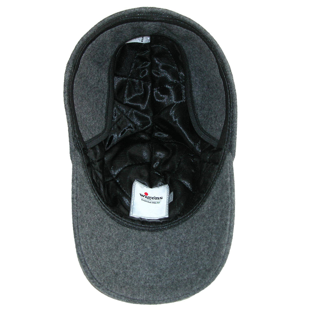 Grey Wool Baseball Cap with Earflaps Size 62 T69547