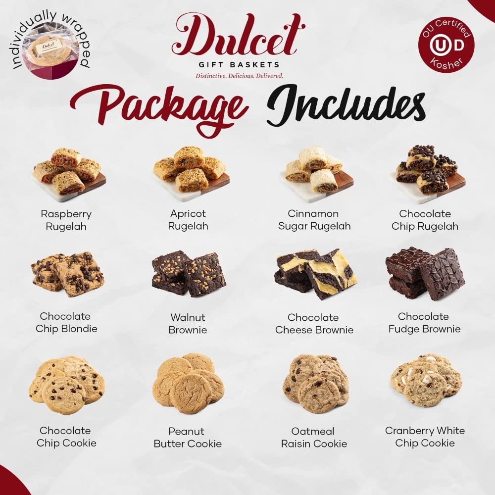 Birthday Celebration Gift Tin with Fresh Baked Cookies, Fudge Brownies & Flaky Rugelah C17485