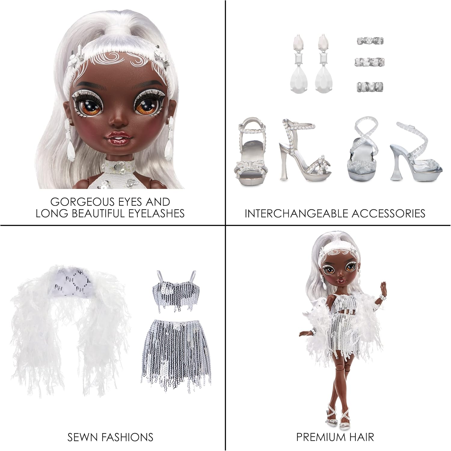 Rainbow High Posable Fashion Doll with 2 Designer Outfits & Vanity Playset K161