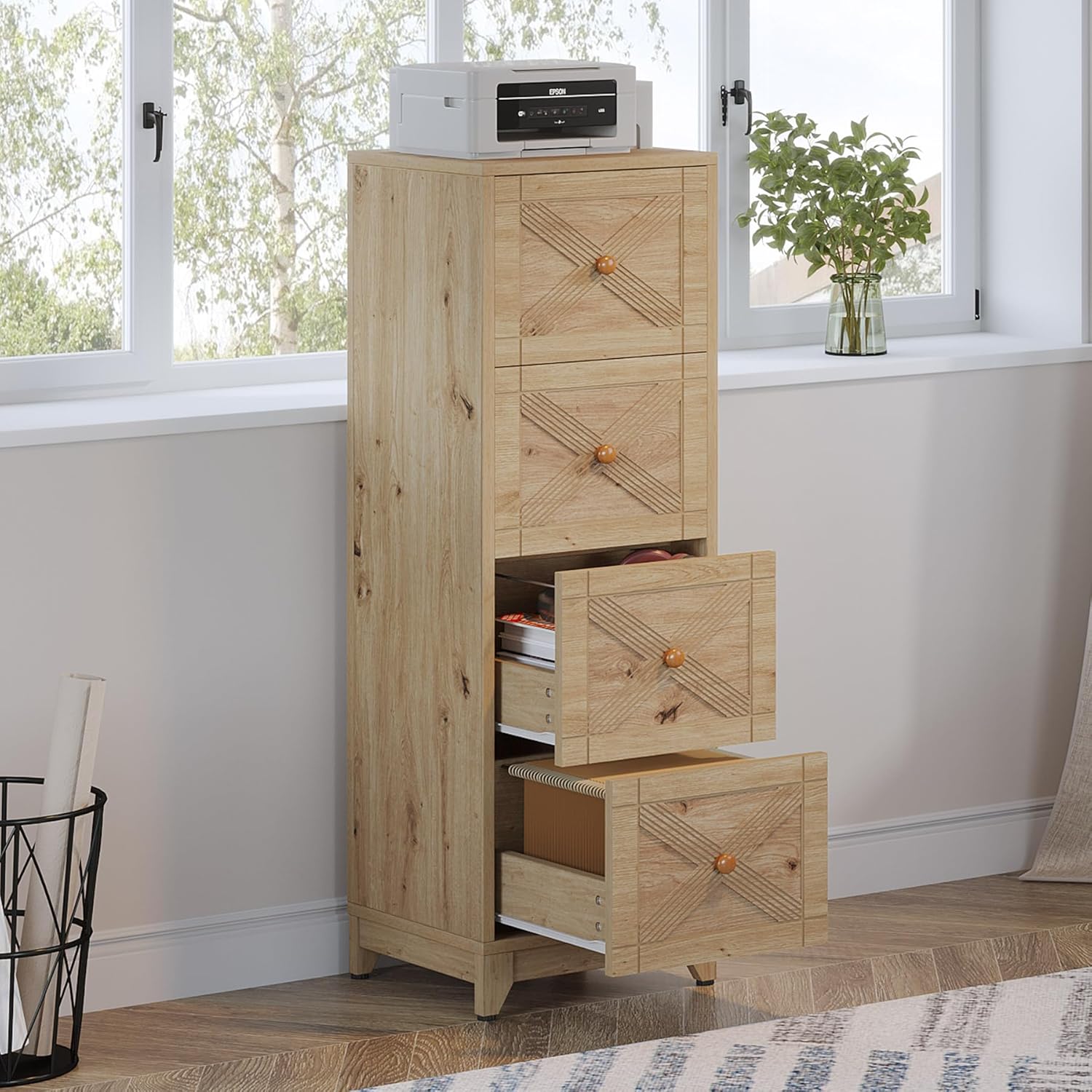 Natural 4-Drawer File Cabinet Z584127