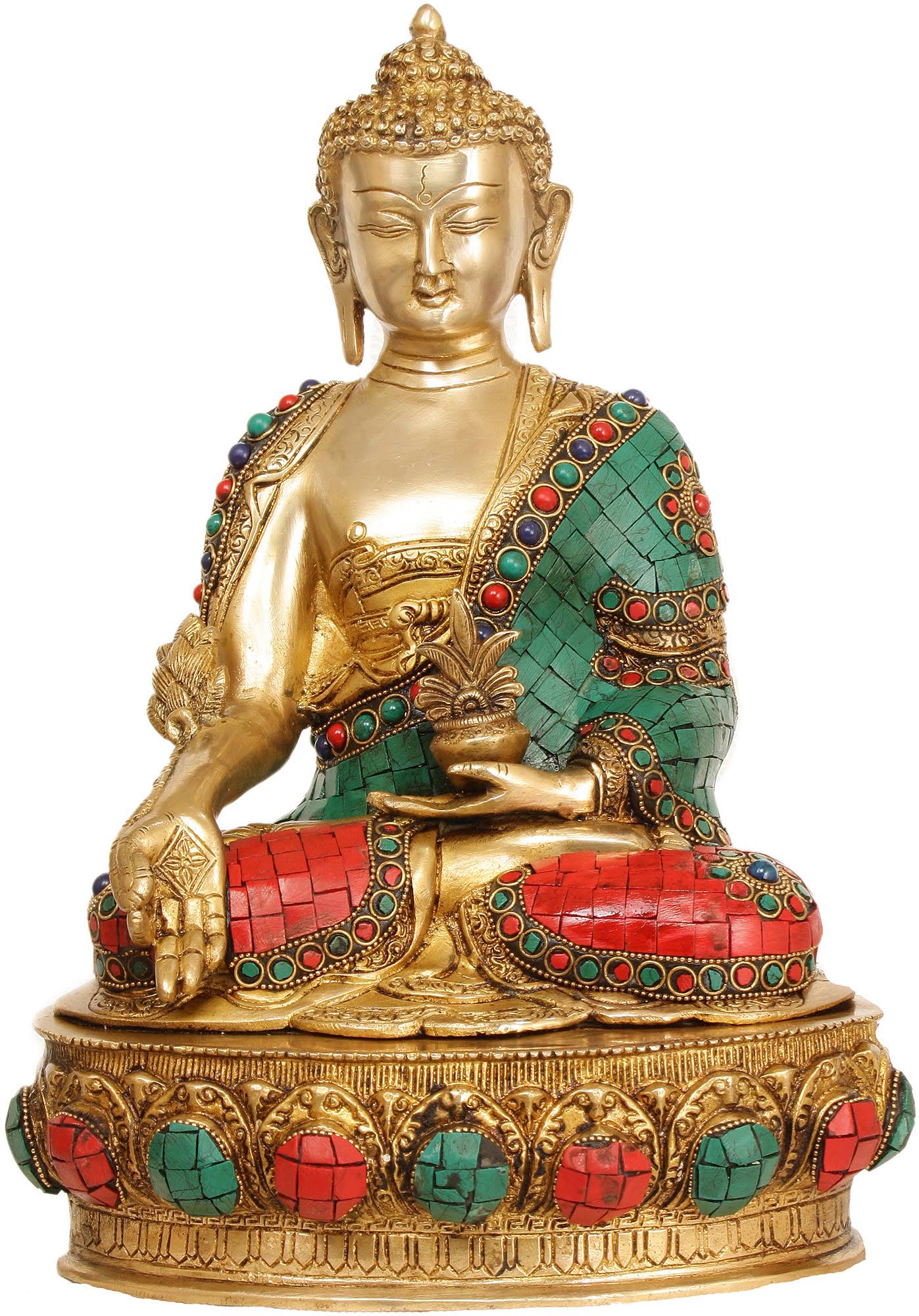 Brass with Inlay Statue B8008