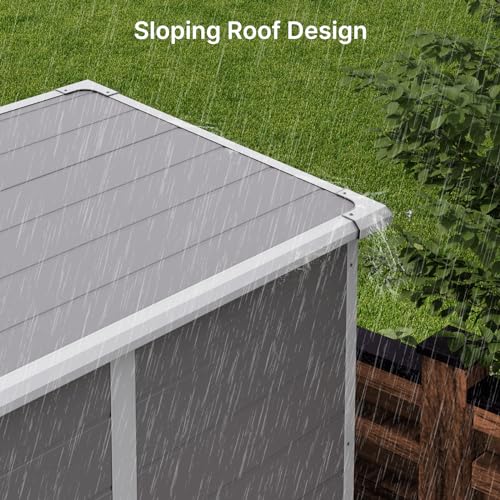 Grey Resin Storage Shed with Floor M971