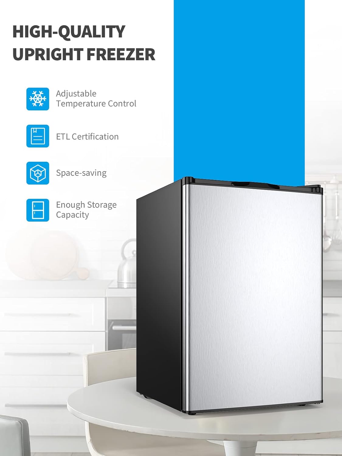 Compact Upright Freezer 3.0 Cu. Ft. with Stainless Steel Single Door M9061
