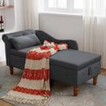 Black Velvet Chaise Lounge with Storage and Pillow C655