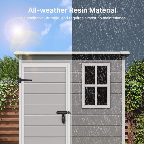 Grey Resin Storage Shed with Floor M971