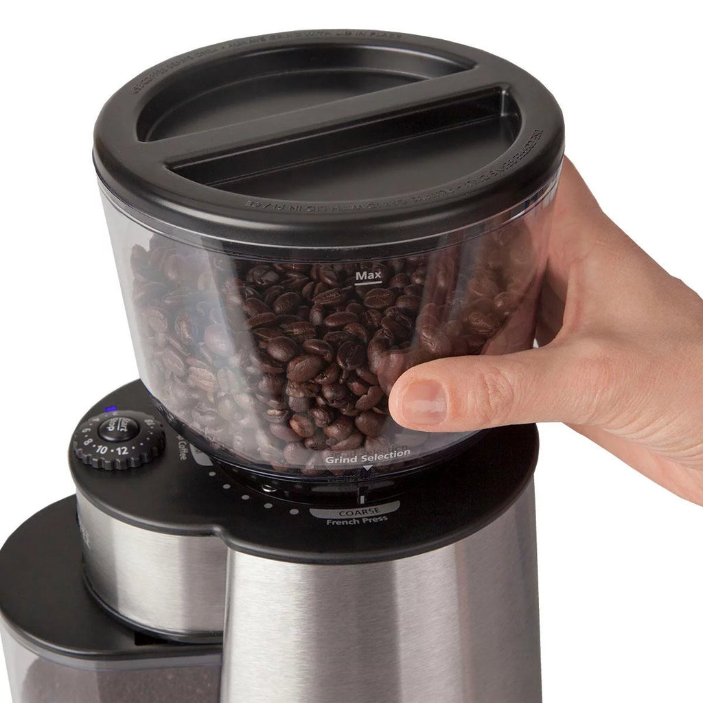 Silver Burr Mill Grinder with 18 Custom Grinds E130