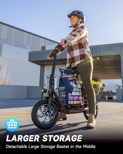550W 18.6MPH 20 Miles Range Electric Scooter with Seat and Storage Basket S20830