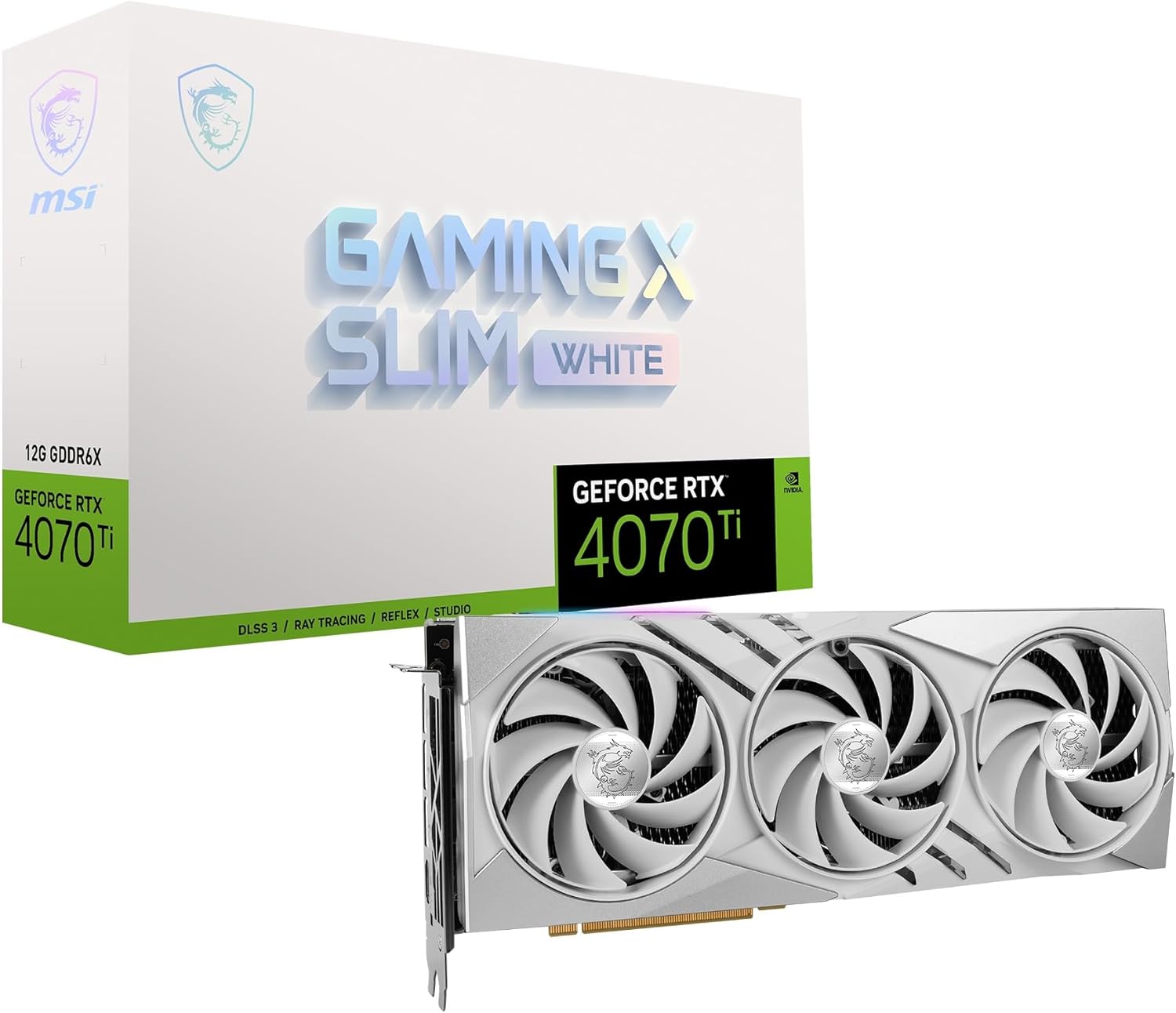 White 12GB RTX 4070 Ti Graphics Card K3427