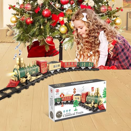 Christmas Train Set with Lights, Sounds, 3 Cars & 10 Tracks U640390