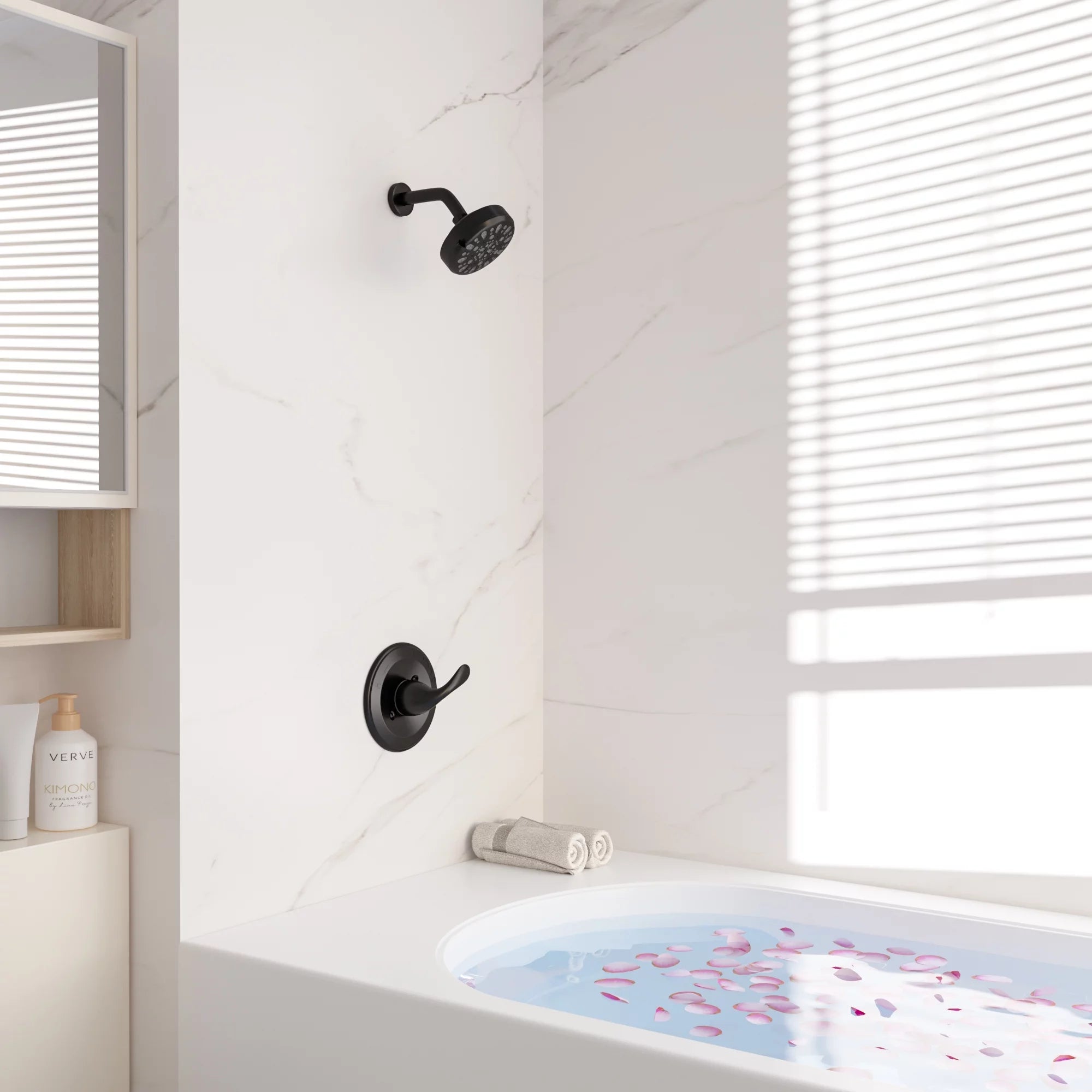 Matte Black Single-Function Shower Valve Trim Kit H2062