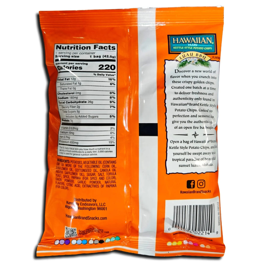 Hawaiian Kettle Style Potato Chips Value Pack 1.5 Ounce Bag Pack of 24 U505318