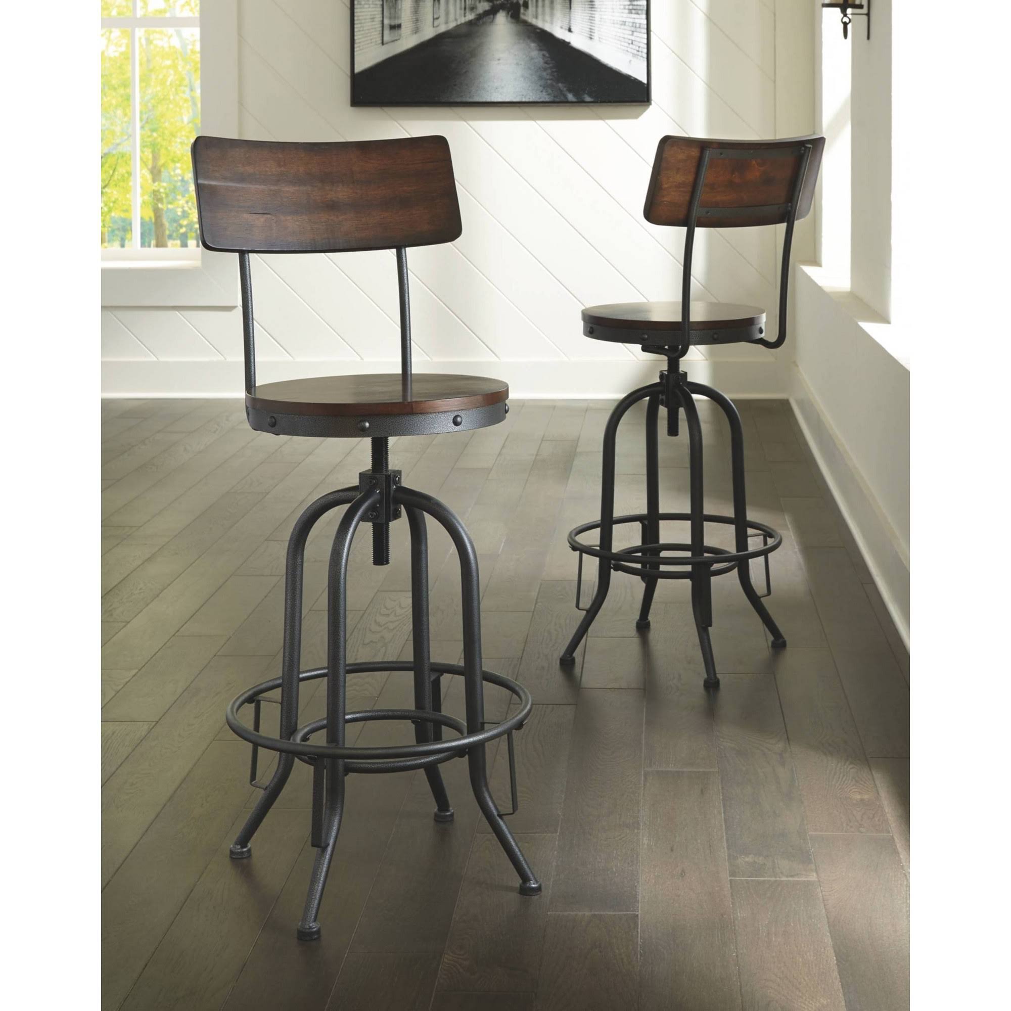 Brown Tall Swivel Barstool (Set of 2) I7982