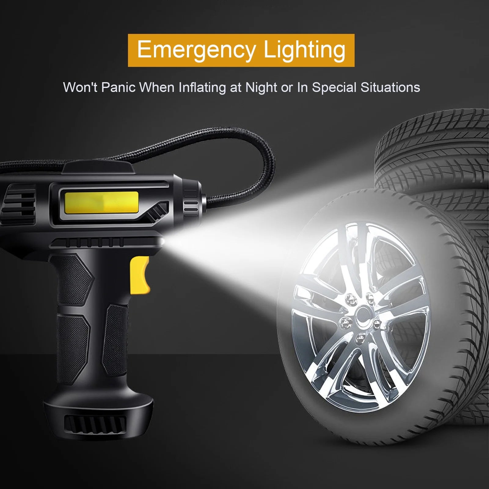 4000mAh Cordless Rechargeable Tire Inflator Air Compressor with Digital Display R407